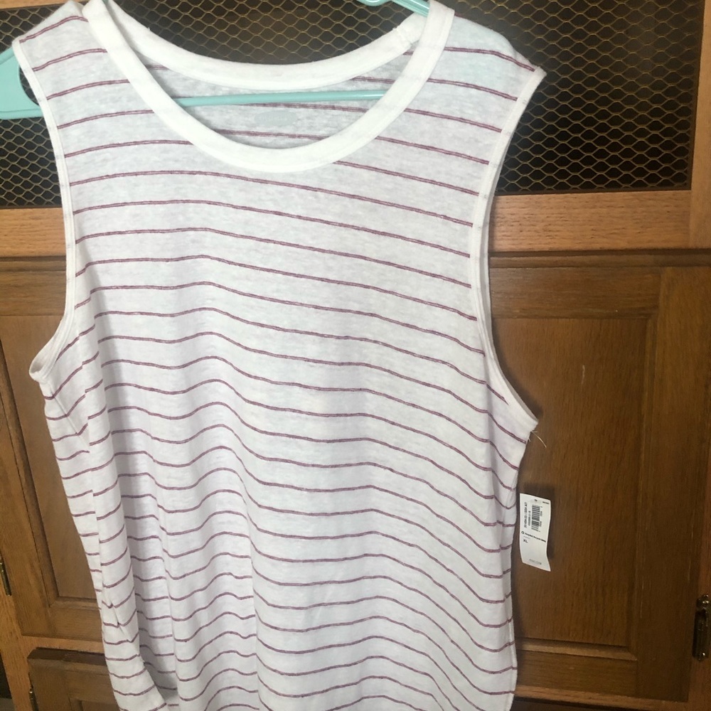 Pink and white old navy top